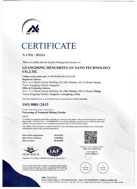 China Guangdong XiMi New Material Technology Co., Ltd Certificações